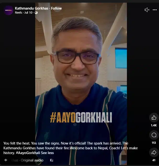 Kathmandu Gurkhas Announce Monty Desai as Their Head Coach