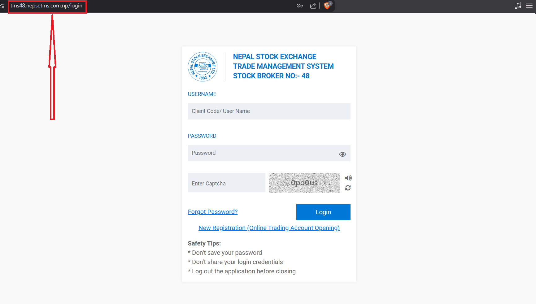 nepse tms login url