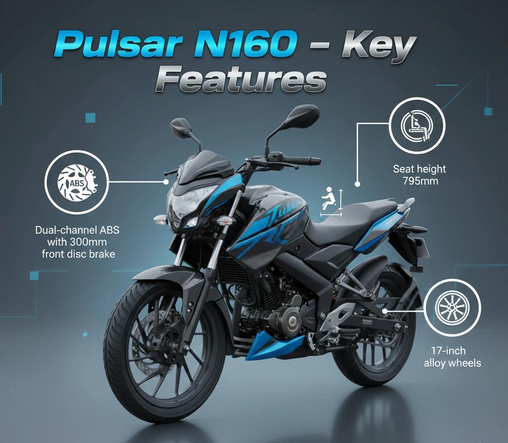 bajaj pulsar n160 Key Features and Technology