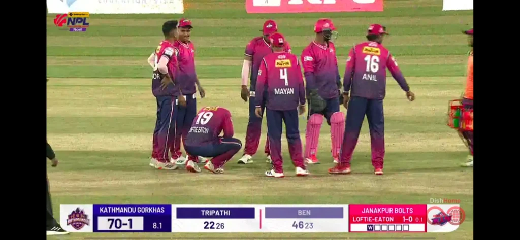 Charlesworth Falls at 46 vs Janakpur Bolts