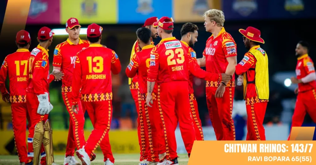 Lions Keep It Tight: Bopara's Brave 66 Sets Rhinos Target of 142