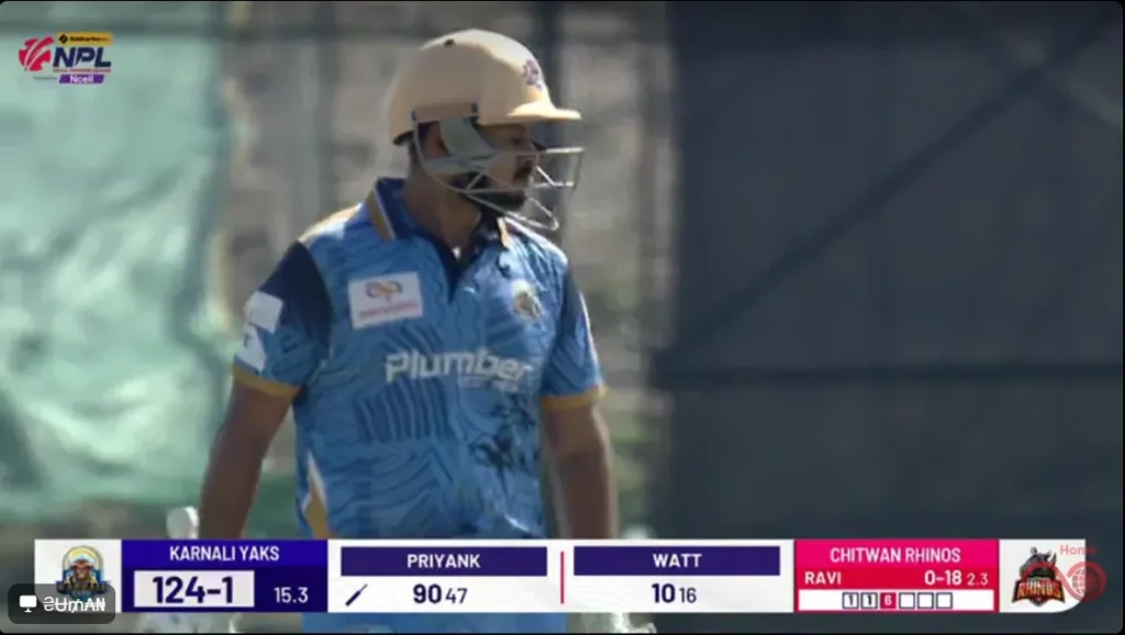 Near Miss for Priyank in the NPL 2025 vs Rhinos!
