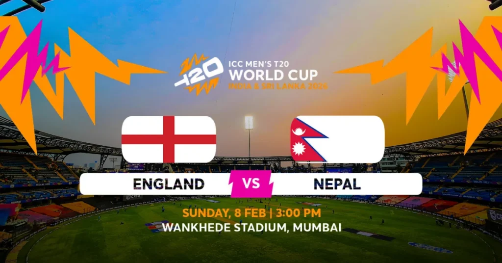 Nepal vs England T20 World Cup 2026 match stadium