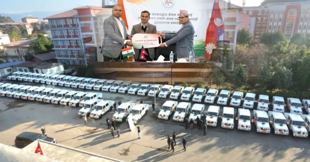 India handing over vehicles to Nepal for House of Representatives elections