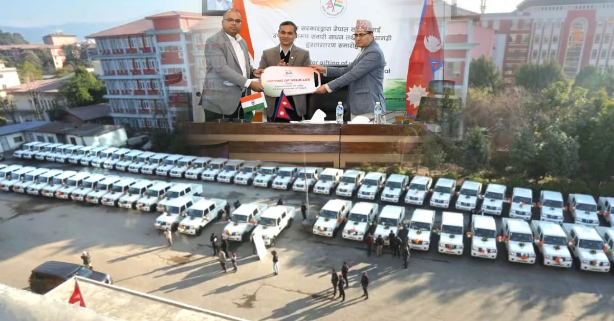 India handing over vehicles to Nepal for House of Representatives elections