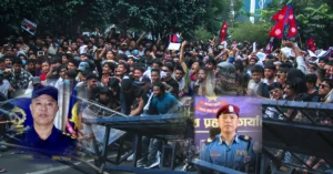 Young protesters gather at Maitighar Mandala during Nepal's Gen Z uprising, September 2025