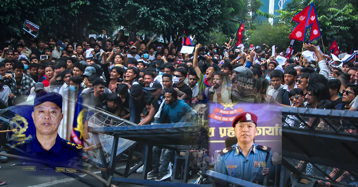 Young protesters gather at Maitighar Mandala during Nepal's Gen Z uprising, September 2025