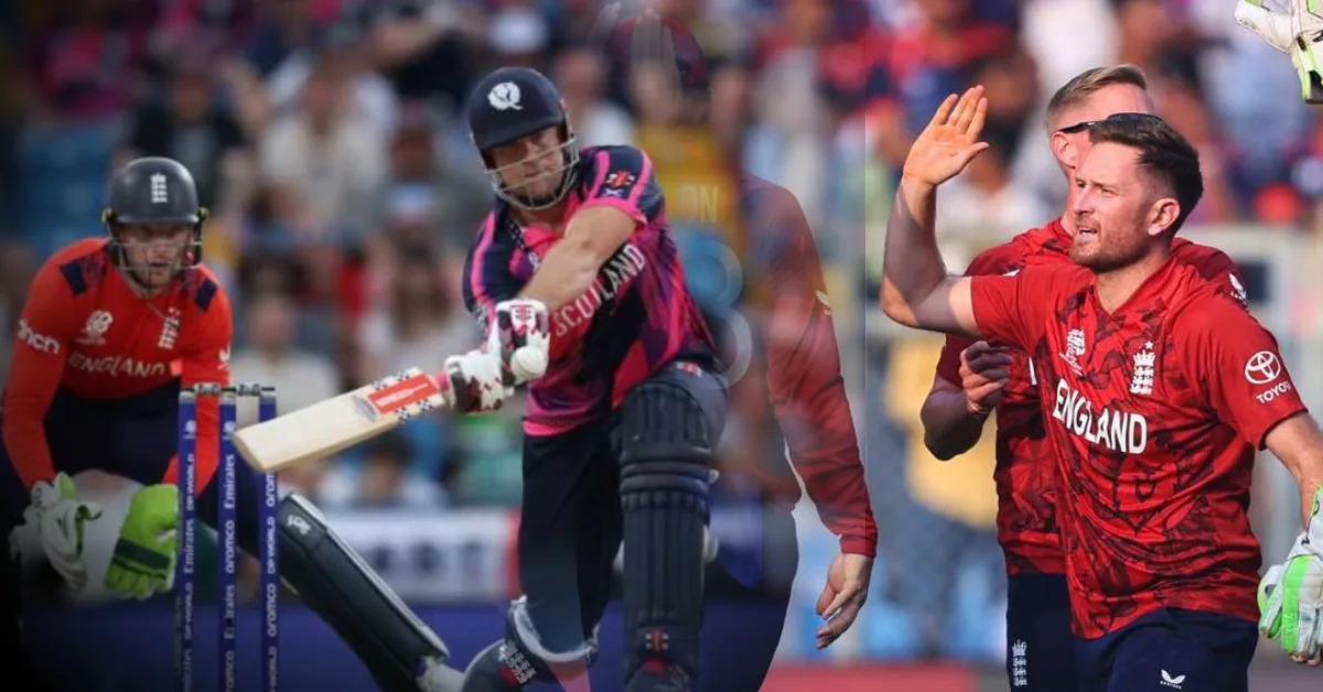 Richie Berrington batting 49 runs Scotland vs England T20 World Cup 2026 Eden Gardens Kolkata