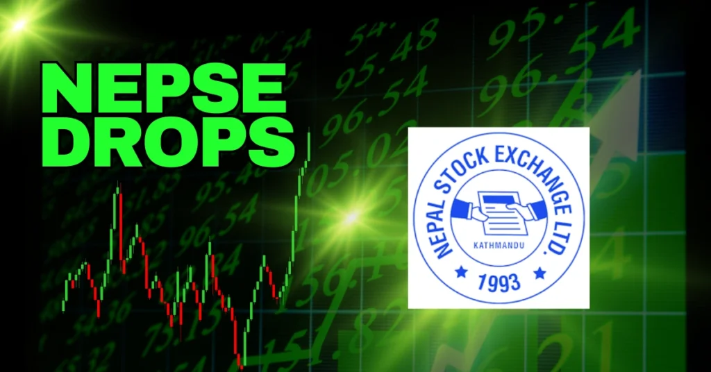NEPSE index drops 32 points March 10 2026 after election rally turnover 21.50 billion