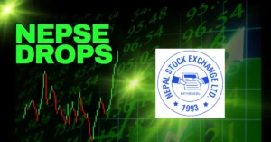 NEPSE index drops 32 points March 10 2026 after election rally turnover 21.50 billion